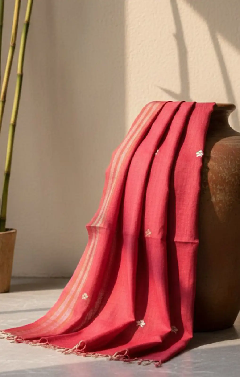 The Crimson Bloom Handloom Stole