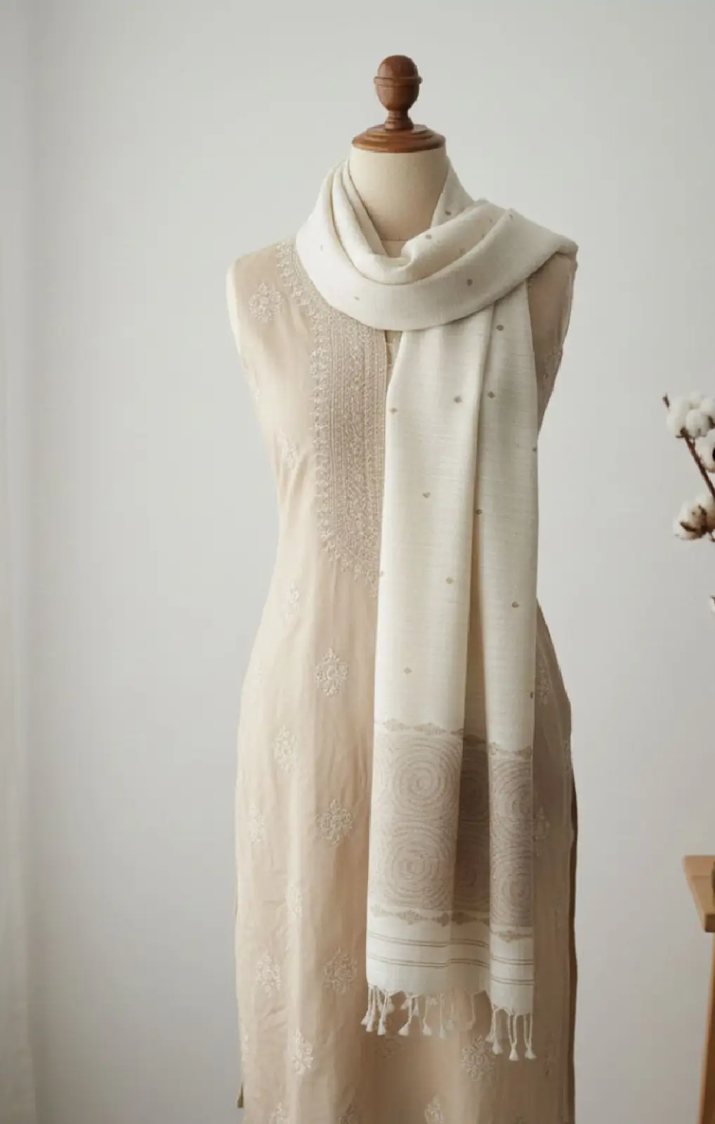The Natural Swirl Pure Eri Stole